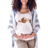 Saturn Bite Planet Space Lover Cute Retro Maternity Scoop Neck T-shirt | Artistshot