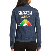 Funny Addict Stargazing Stargaze Girl Ladies Denim Jacket | Artistshot