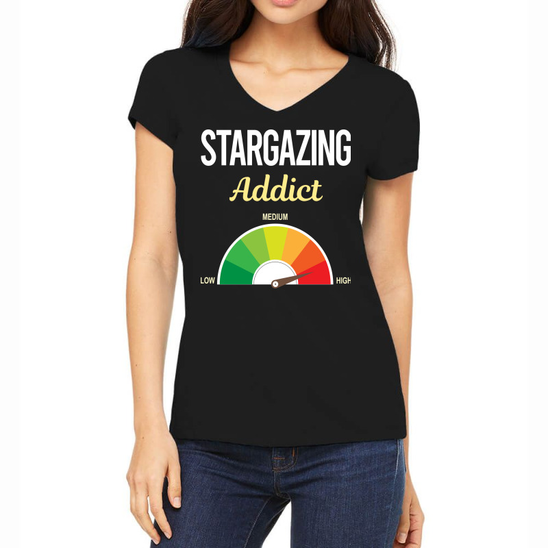 Funny Addict Stargazing Stargaze Girl Women's V-Neck T-Shirt by egozkkarens | Artistshot