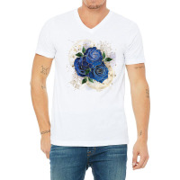 Girly Collage Midnight Blue V-neck Tee | Artistshot