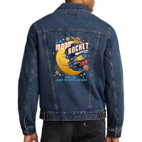 Moon Rocket Vintage Men Denim Jacket | Artistshot