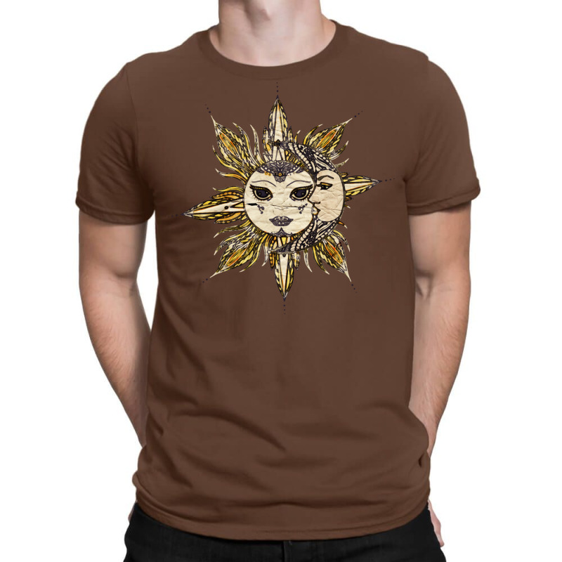 Astronomy Sun And Moon Watercolor Vintage T-Shirt by thanetsadib | Artistshot