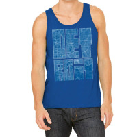 Detroit Michigan Usa Map Typography Blueprint Tank Top | Artistshot