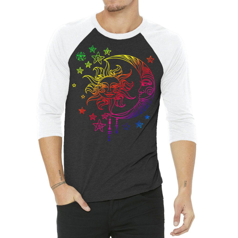 Astronomy Sun Moon Stars 3/4 Sleeve Shirt by thanetsadib | Artistshot