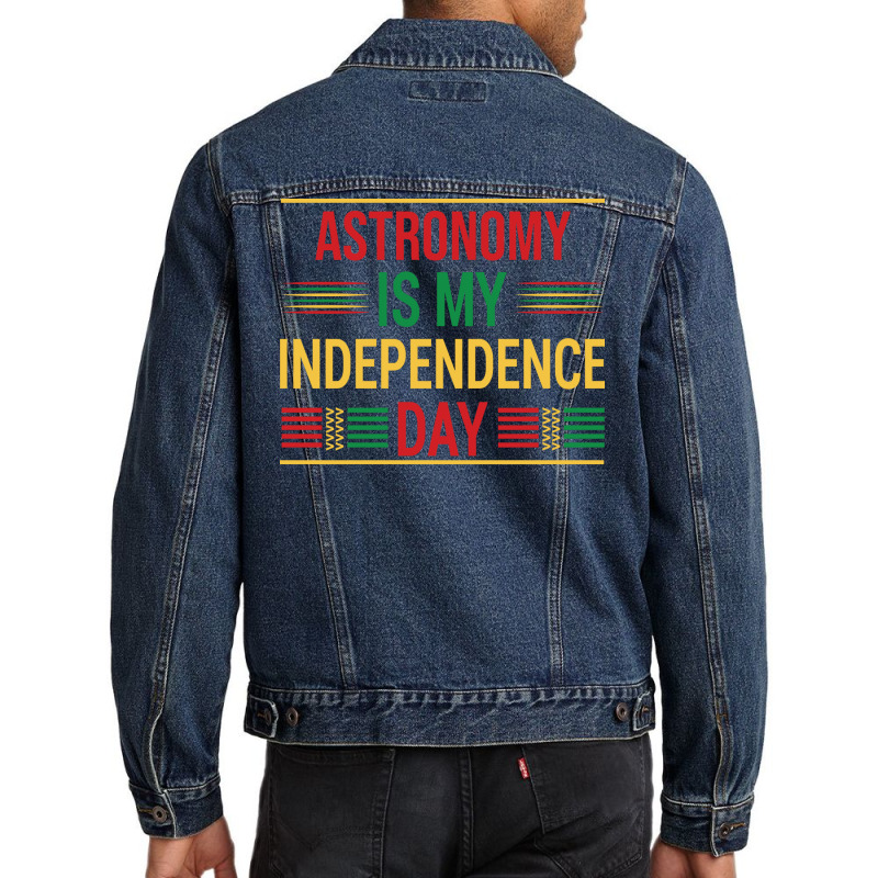 Astronomy Is My Independence Day Cute Men Denim Jacket by levishcrecerl | Artistshot