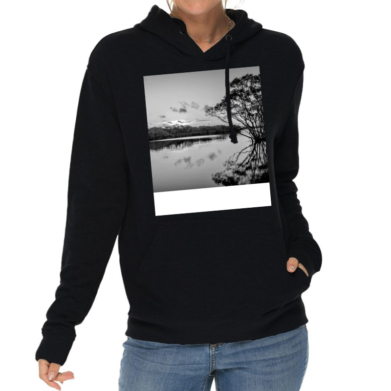 Black And White Landscape Summer Girl Lightweight Hoodie | Artistshot