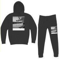 Black And White Landscape Summer Girl Hoodie & Jogger Set | Artistshot