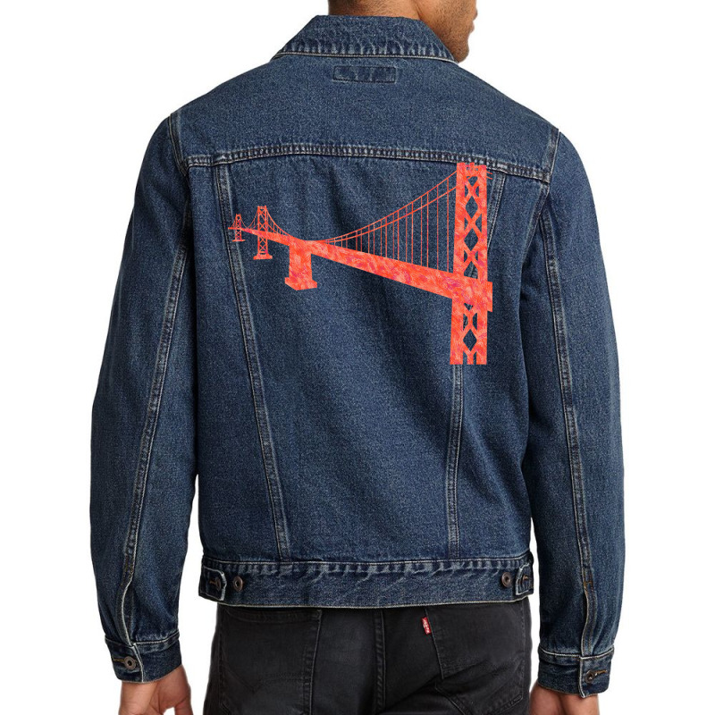 Candy Bridge With Colorful Sticks Green Men Denim Jacket | Artistshot