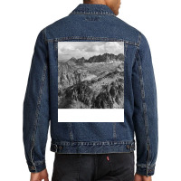 Black And White Landscape Girl Men Denim Jacket | Artistshot