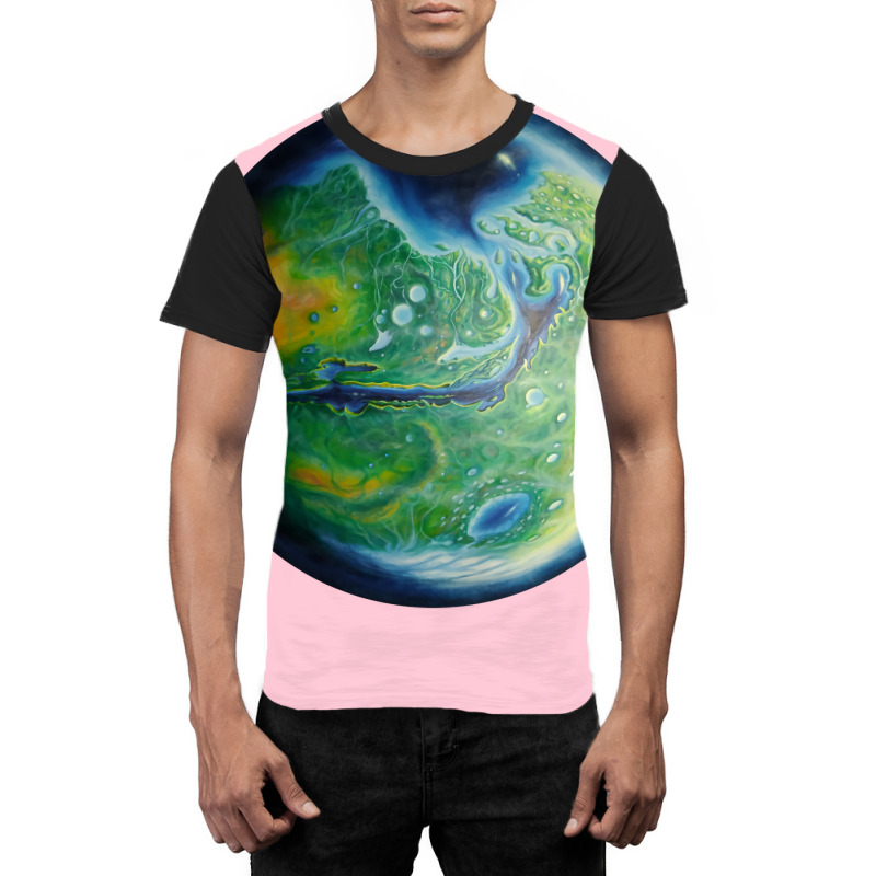 Green Terraformed Mars Oil Painting Yellow Graphic T-shirt | Artistshot