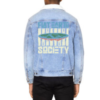 Flat Earth Society Earth Planet Space Lover Unisex Sherpa-lined Denim Jacket | Artistshot