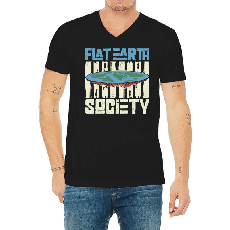 Flat Earth Society Earth Planet Space Lover V-Neck Tee by ampamahira4 | Artistshot