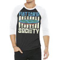 Flat Earth Society Earth Planet Space Lover 3/4 Sleeve Shirt | Artistshot