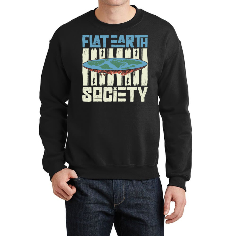 Flat Earth Society Earth Planet Space Lover Crewneck Sweatshirt by ampamahira4 | Artistshot