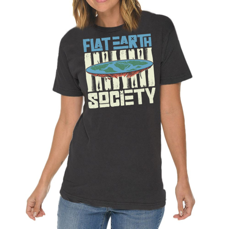 Flat Earth Society Earth Planet Space Lover Vintage T-Shirt by ampamahira4 | Artistshot