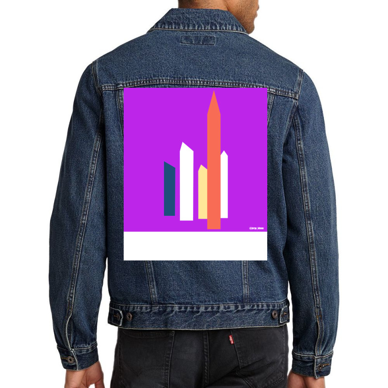 Satellite Towers Art In Mexican Landscape Wallpaper Of Modern Architec Men Denim Jacket | Artistshot