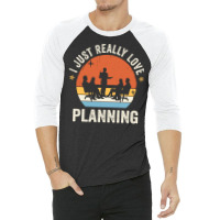 I Just Really Love Planning 80s Retro Vintage Sunset Gift Idea Quote 3/4 Sleeve Shirt | Artistshot