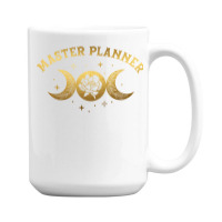 Master Planner Boho Moon Wild Rose Golden Design 15 Oz Coffee Mug | Artistshot