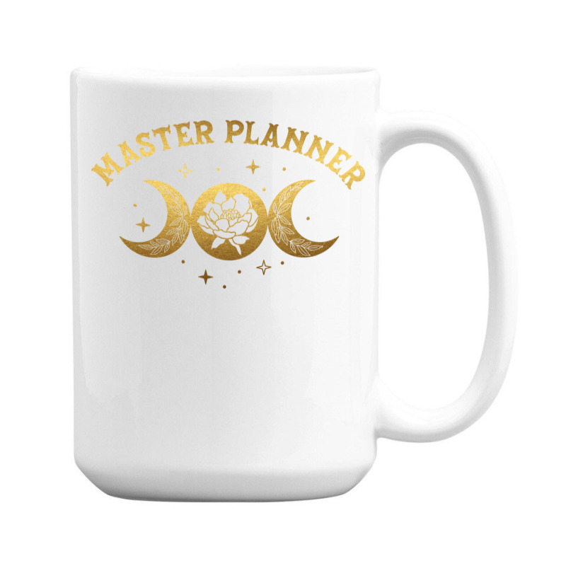 Master Planner Boho Moon Wild Rose Golden Design 15 Oz Coffee Mug | Artistshot