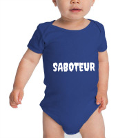 Dr. Gameshow Merch Saboteur White Font Lettering Baby Bodysuit | Artistshot