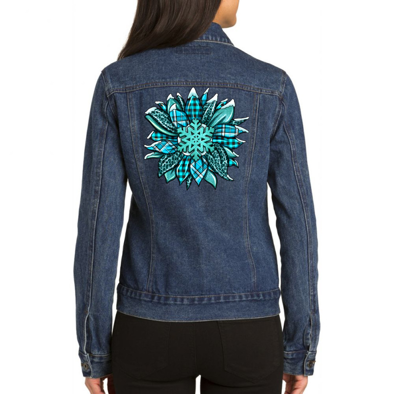 Winter Sunflower Ladies Denim Jacket by Jasminsmagicworld | Artistshot