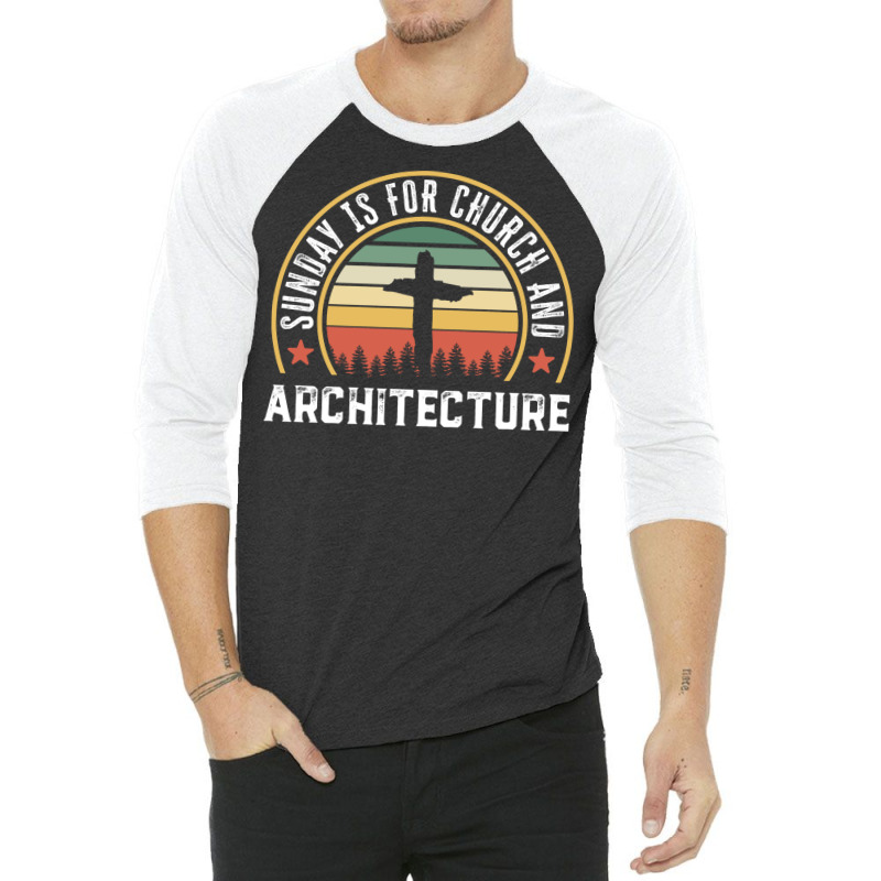 Church And Architecture Funny Christian Faith Gift Green 3/4 Sleeve Shirt | Artistshot