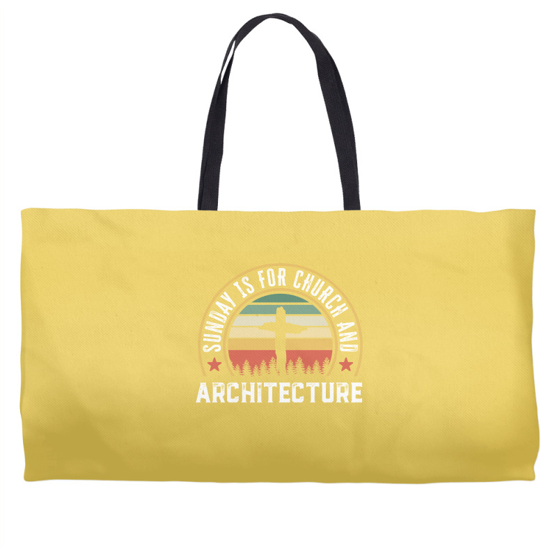 Church And Architecture Funny Christian Faith Gift Green Weekender Totes | Artistshot