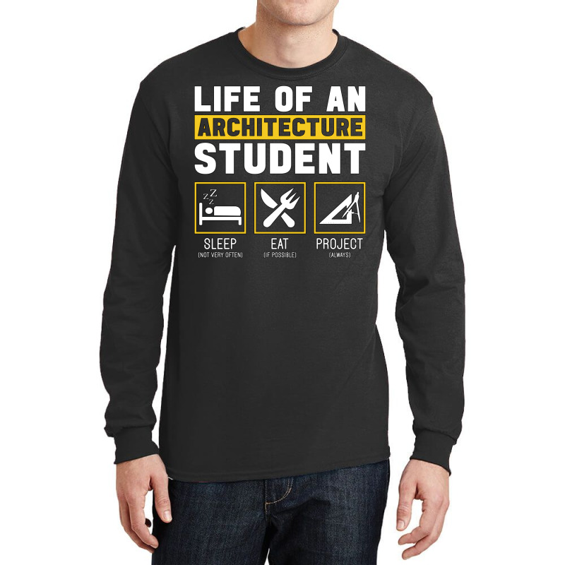 Life On An Architecture Student Architect Job Hippie Long Sleeve Shirts | Artistshot