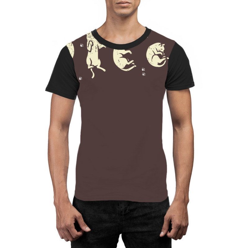 Phases Of Cat Moon Tumblr Graphic T-shirt by diosasbigsby6 | Artistshot