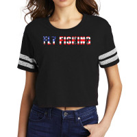 Fly Fishing American Flag Patriotic Art Work T Shirt Scorecard Crop Tee | Artistshot