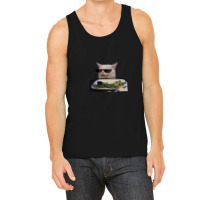 Lady Yelling At Cat Meme With Glasses Reaction Sticker 1.png Tank Top | Artistshot