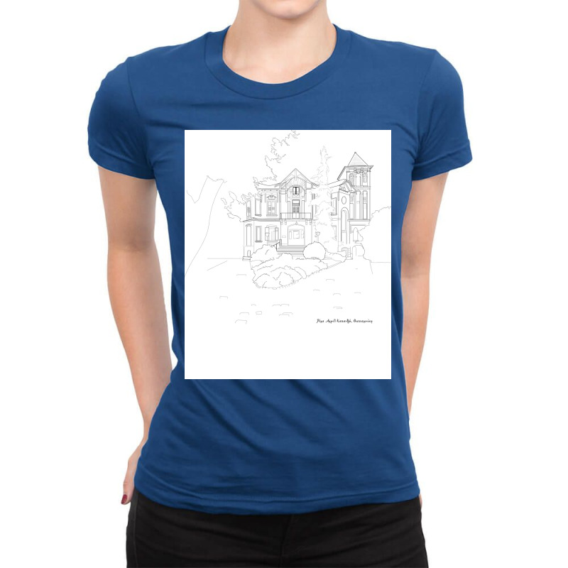 Old Manor House Architectyral Design Ladies Fitted T-Shirt by traberalrnl | Artistshot