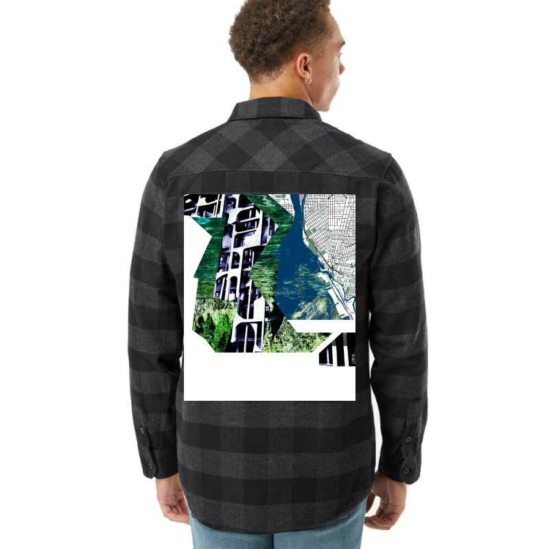 The City In Bedrock Map Ecopop Collage Trending Flannel Shirt | Artistshot