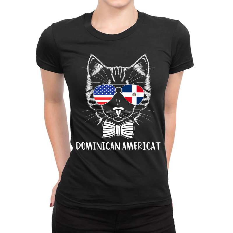 Dominican Republic Half Dominican Half American T Shirt Ladies Fitted T-Shirt by linbere | Artistshot