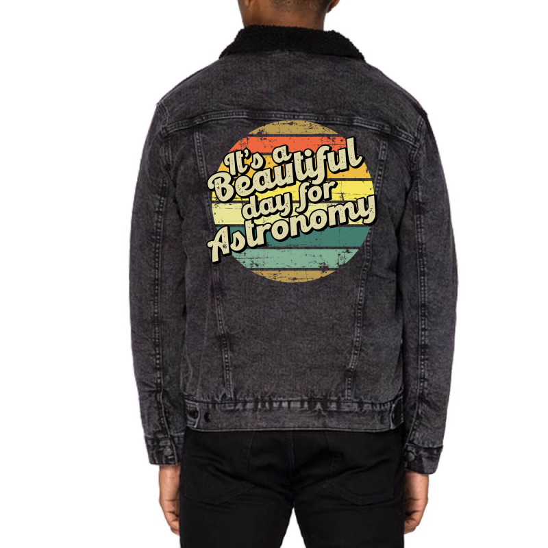 Astronomy Gift For Astronomer Perfect Present For Mother Dad Friend Hi Unisex Sherpa-lined Denim Jacket | Artistshot