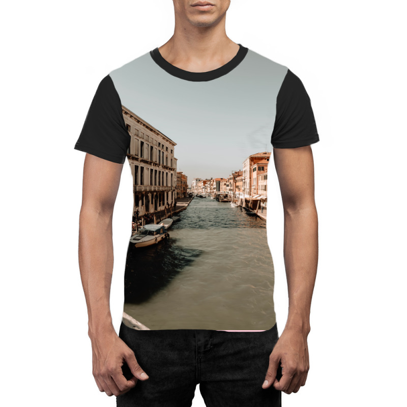 Venice River Architecture Photography Historical Buildings Hipster Graphic T-shirt | Artistshot