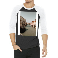 Venice River Architecture Photography Historical Buildings Hipster 3/4 Sleeve Shirt | Artistshot