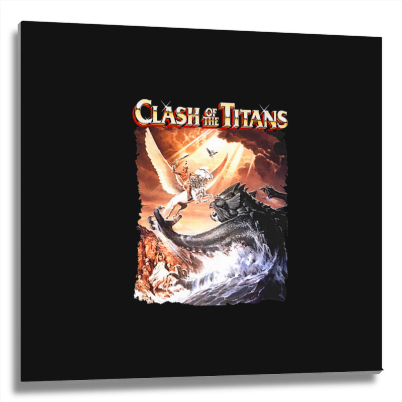 Clash Of The Titans (transparent) Metal Print Square | Artistshot