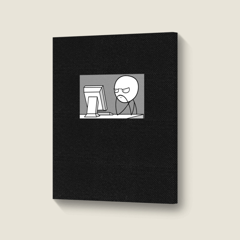 Computer Guy Meme Portrait Canvas Print | Artistshot