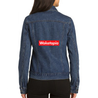 Woketopia Battle The Moral Ground Ladies Denim Jacket | Artistshot