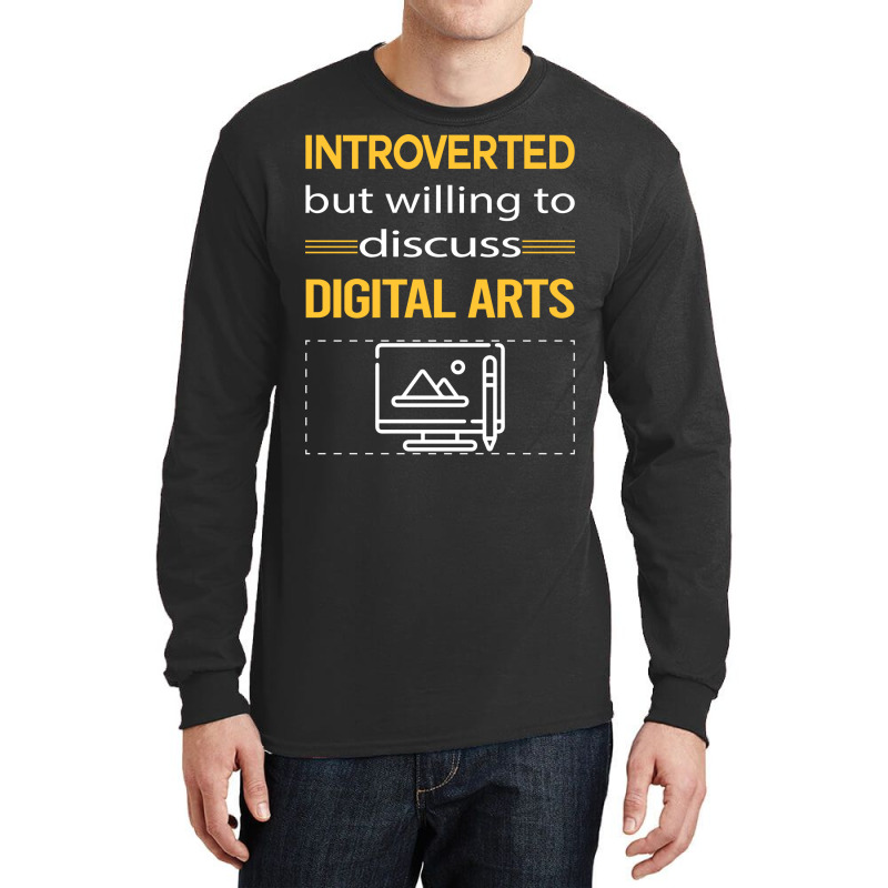 Funny Introverted Digital Arts Retro Long Sleeve Shirts | Artistshot