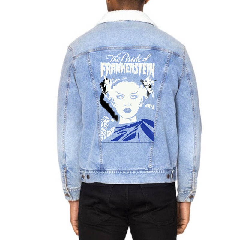 Universal Monsters The Bride Of Frankenstein Illustrated Unisex Sherpa-lined Denim Jacket | Artistshot