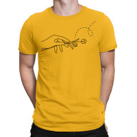 Minimalist Line Art Hand And Flower Humor T-shirt | Artistshot