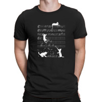 Cute Cat Distressed Music Notes Kitty Piano Musician T-shirt | Artistshot