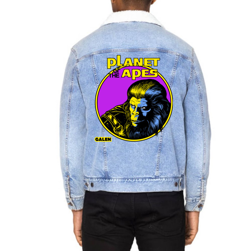 Chimpanzee Scientist Unisex Sherpa-Lined Denim Jacket by kamposdaroldl | Artistshot