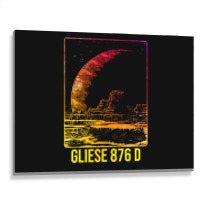 Gliese 876 D Exoplanet Planet Blue Metal Print Horizontal | Artistshot