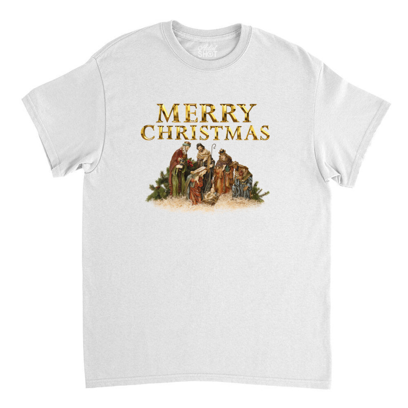 Merry Christmas Nativity Scene Classic T-shirt by putrimeheng | Artistshot