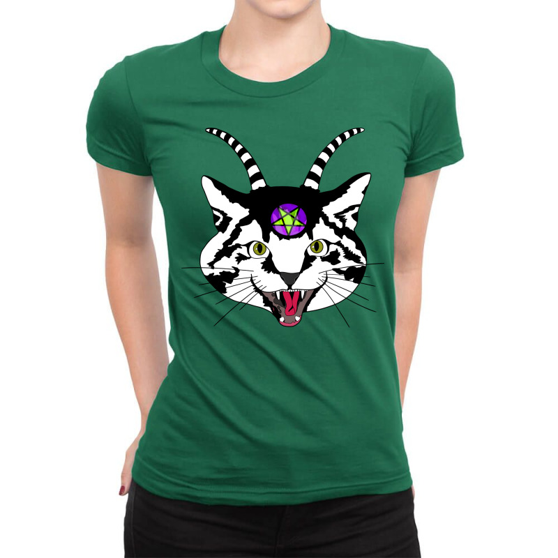 Kitty Bite Back Stars Ladies Fitted T-Shirt by caaqibnfaiqk | Artistshot