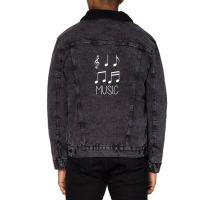 Music Notes Black And White 1 Unisex Sherpa-lined Denim Jacket | Artistshot