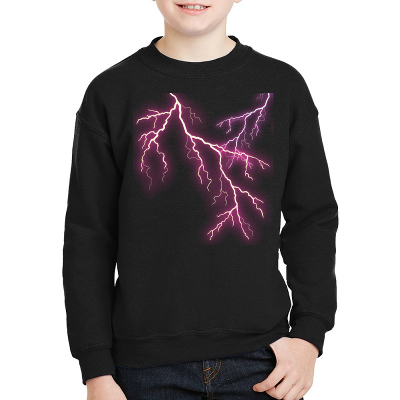 Artistshot Trending Lightning Bolt Eclair Electricity Hurricane Lightn Youth Sweatshirt by lykhongduong9enev3 | Artistshot